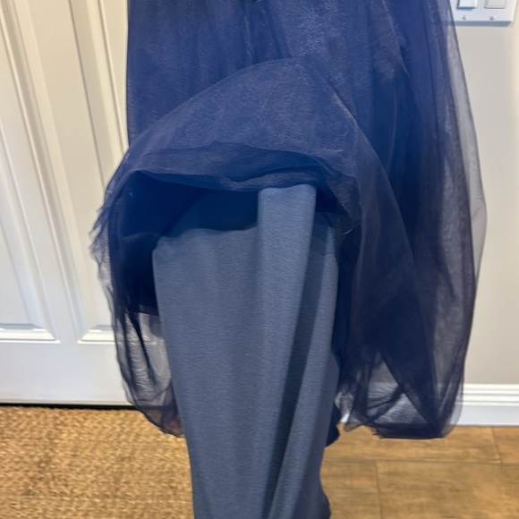 Mori Lee strapless formal gown in blue navy. Perfect condition. - Picture 10 of 14